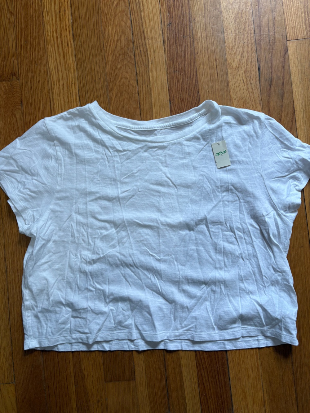 aerie White Cropped Tee